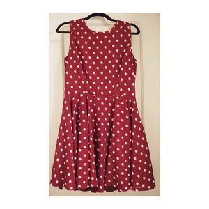 Fit and flare polka dot dress